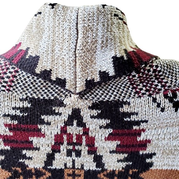 Vintage Aztec Tribal Toggle Tapestry Women's Jacket. Size Medium - Picture 7 of 10